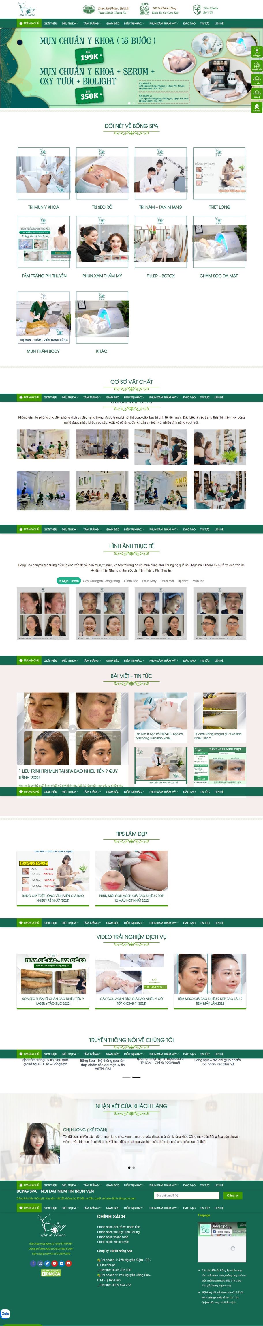 Thiết kế website Bống Spa